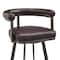 Armen Living Nolagam Swivel Counter Stool in Brown Metal with Brown Faux Leather 840254335592 - alternate 6